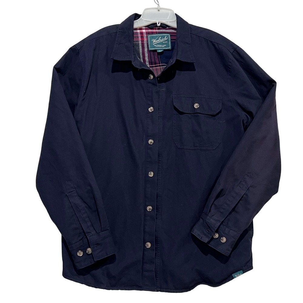 Woolrich The Green Label Collection Blue Plaid Lined Shirt Jacket L